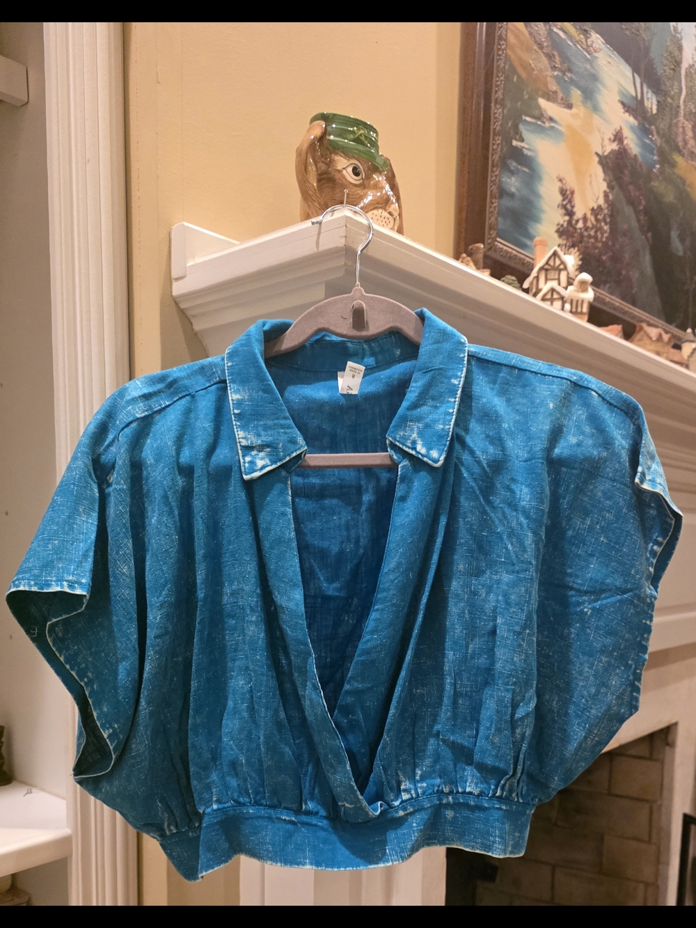 Zenana Outfitters Teal Washed Cropped V-Neck Top. NWOT!